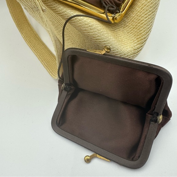 Bienen-Davis VTG 50s Kiss Lock Fine Cord Handbag - Picture 8 of 11